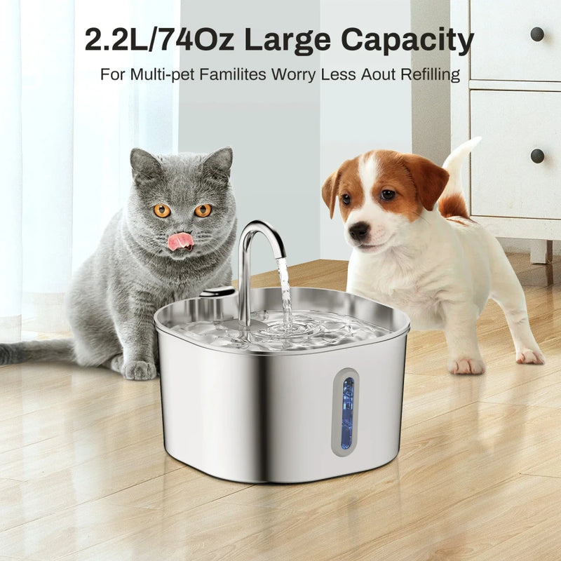 Stainless Steel Automatic Cat Water Fountain